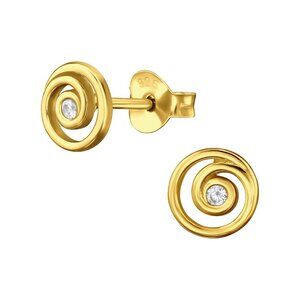 14k Gold Vermeil Spiral Earrings - Dainty Minimalist Style